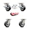 Service Caster 5 Inch Kingpinless Rubber on Aluminum Wheel Caster Swivel Locks 2 Brakes, 4PK SCC-KP30S520-RAR-SLB-BSL-2-BSL-2 - alternate 4